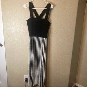 Derek Lam 10 Crosby Black Knit Pleated Dress Cross Back Women’s Medium MSRP $595